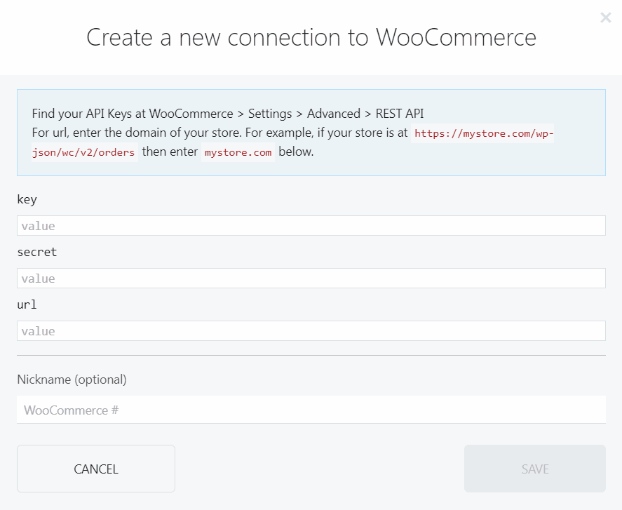 Adding WooCommerce API Credentials - GitHub WooCommerce Integration